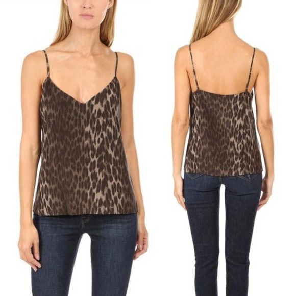 L'AGENCE Tops - L'Agence Jane Leopard Print Silk Tank